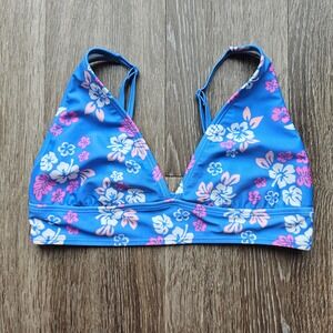 Art Class Floral Swim Top Girls XL (14) Blue Pink White Adjustable Straps
